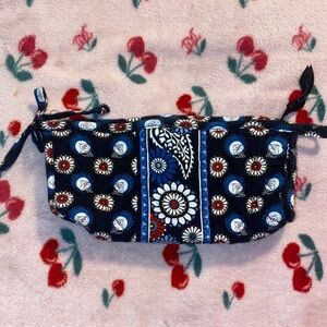 Vera Bradley Black and Blue Floral Cosmetic Bag